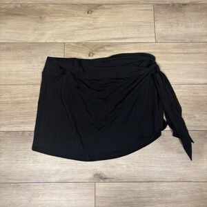 NWT CALIA Women's Coverup Tulip Wrap Skirt Sarong Size L Pure Black